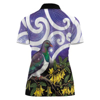 Kekeru New Zealand Matariki Women Polo Shirt Kukupa Kowhai Maori New Year Purple Version