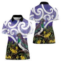 Kekeru New Zealand Matariki Women Polo Shirt Kukupa Kowhai Maori New Year Purple Version