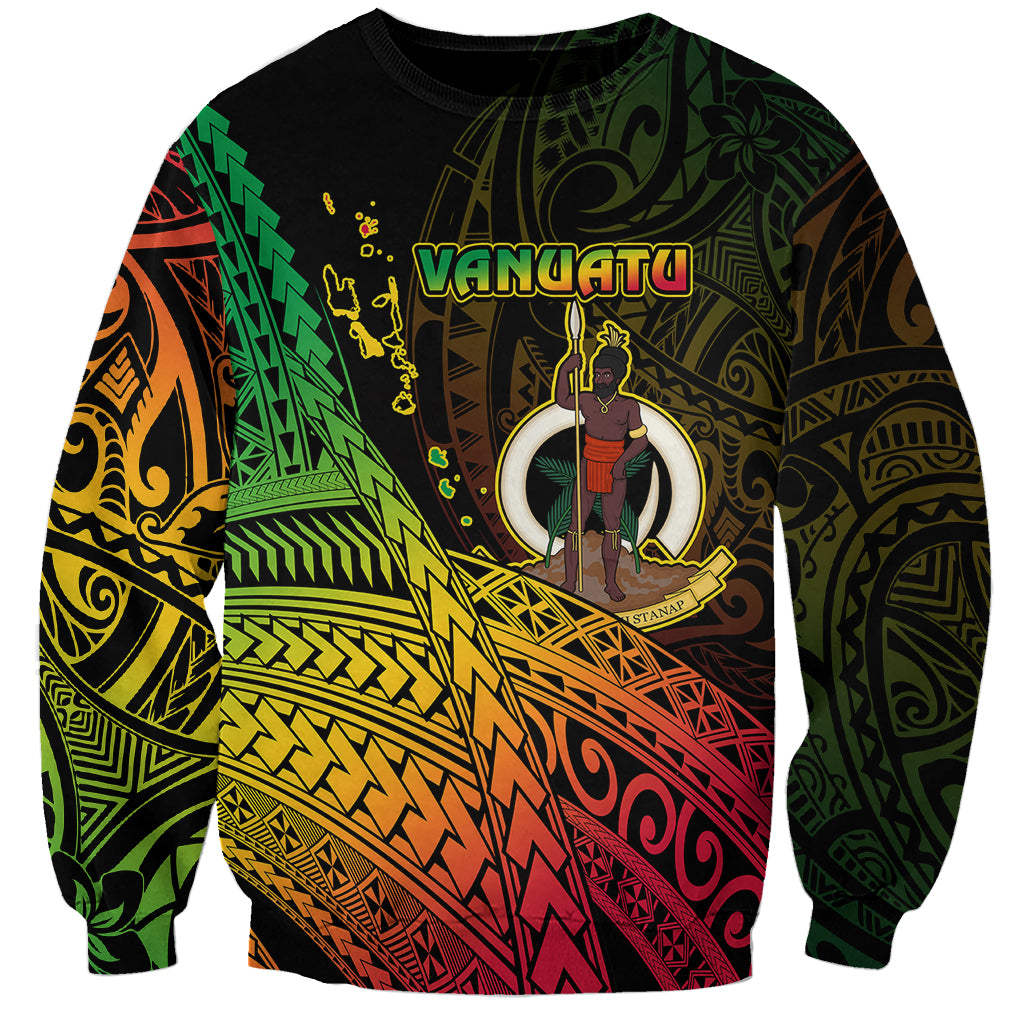 Personalised Vanuatu Sweatshirt Proud To Be A Ni-Van LT14 Unisex Black - Polynesian Pride