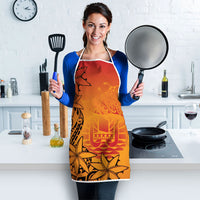 French Polynesia Manta Ray Tattoo Apron Tahiti Hahalua Tiare Maori Gradient Style LT14 - Polynesian Pride