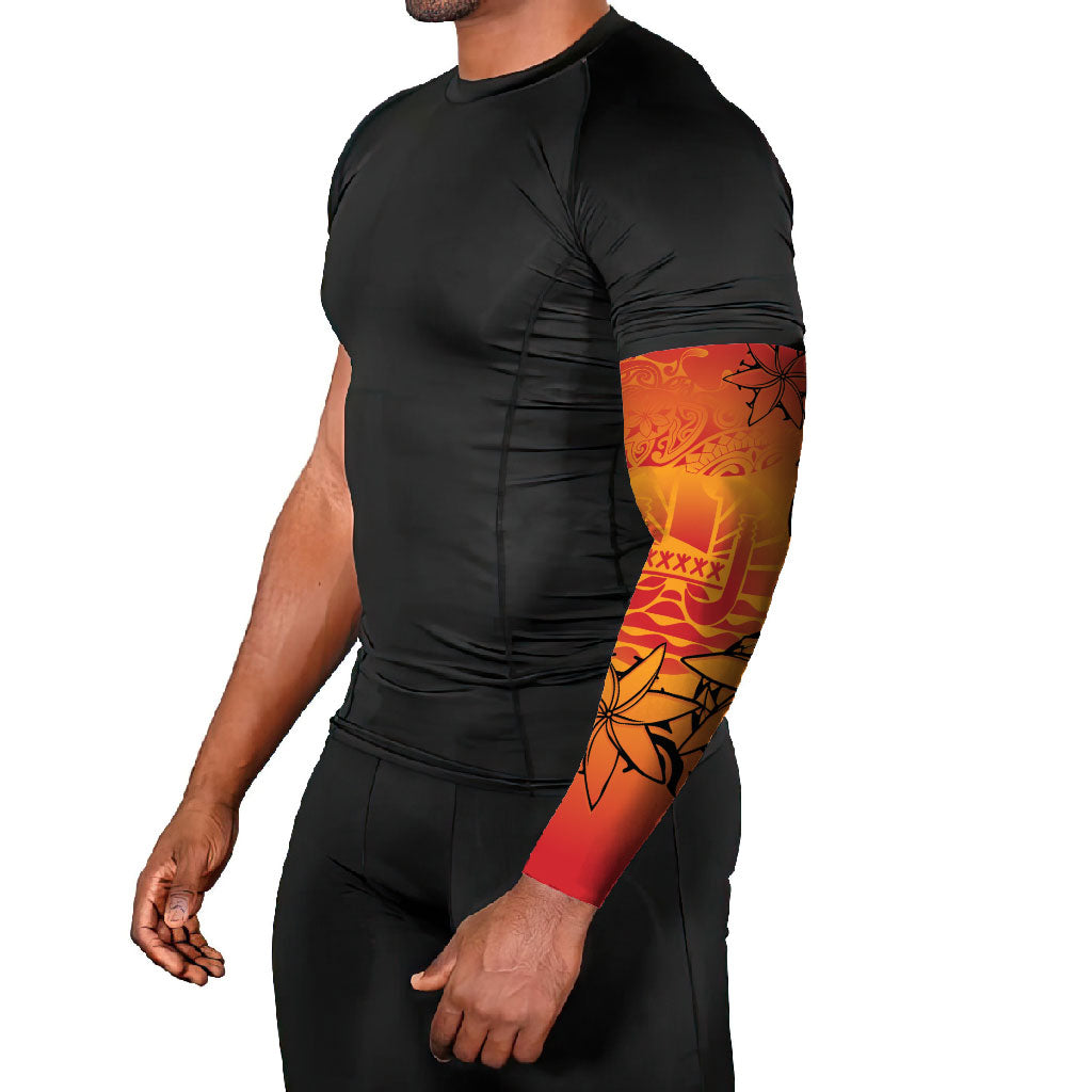 French Polynesia Manta Ray Tattoo Arm Sleeves Tahiti Hahalua Tiare Maori Gradient Style LT14 - Polynesian Pride
