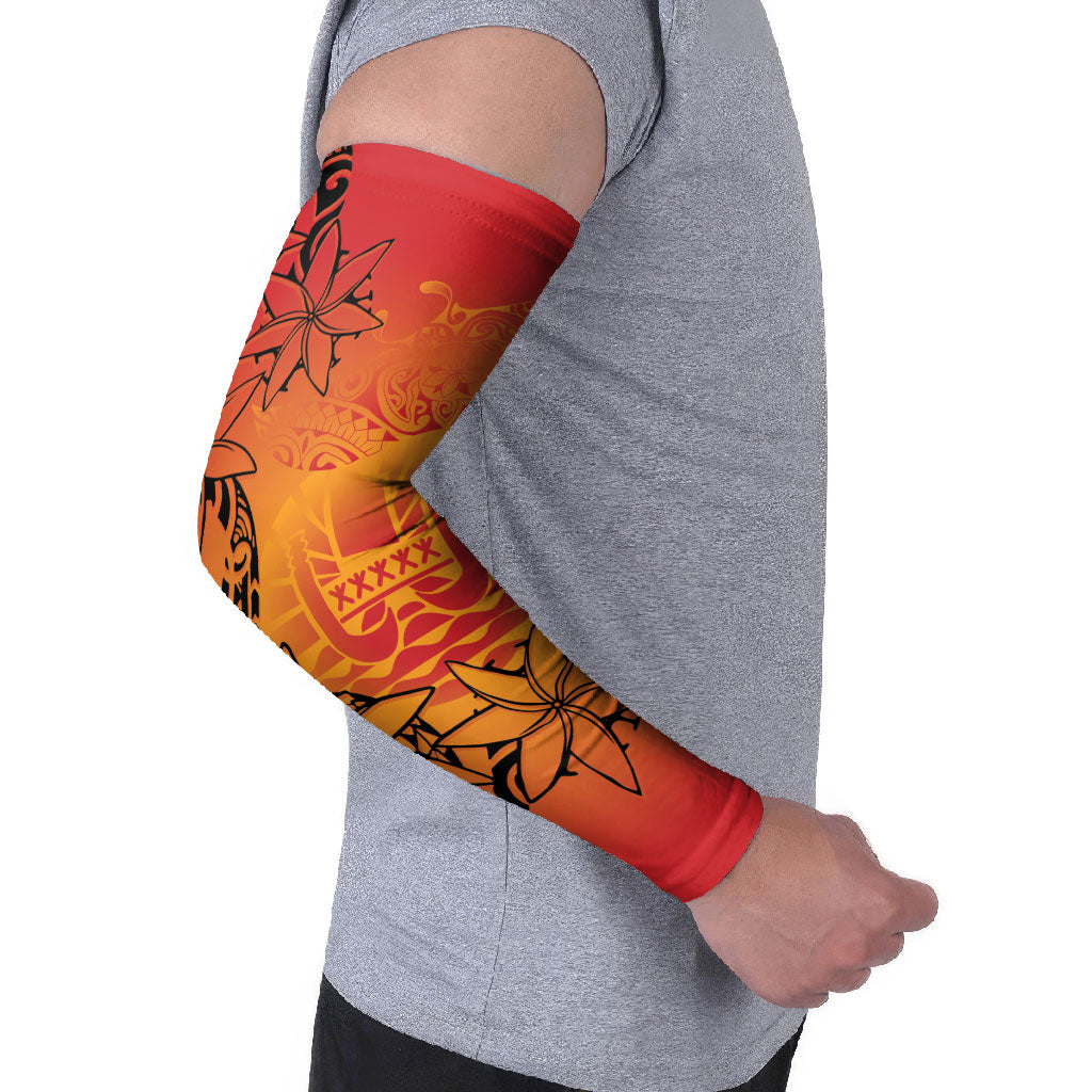 French Polynesia Manta Ray Tattoo Arm Sleeves Tahiti Hahalua Tiare Maori Gradient Style LT14 - Polynesian Pride