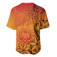 French Polynesia Manta Ray Tattoo Baseball Jersey Tahiti Hahalua Tiare Maori Gradient Style LT14 - Polynesian Pride