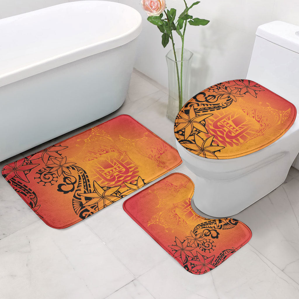 French Polynesia Manta Ray Tattoo Bathroom Set Tahiti Hahalua Tiare Maori Gradient Style LT14 - Polynesian Pride