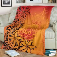 French Polynesia Manta Ray Tattoo Blanket Tahiti Hahalua Tiare Maori Gradient Style LT14 - Polynesian Pride
