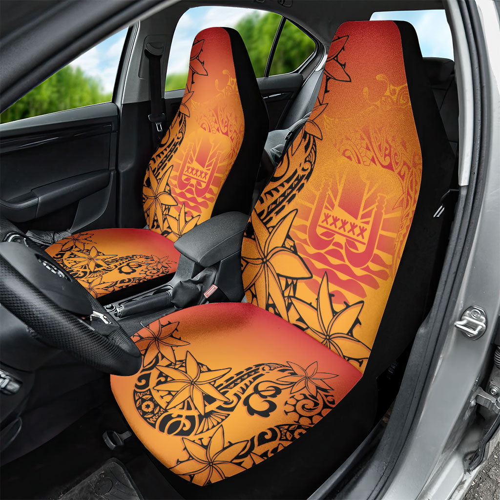 French Polynesia Manta Ray Tattoo Car Seat Cover Tahiti Hahalua Tiare Maori Gradient Style