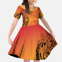 French Polynesia Manta Ray Tattoo Family Matching Off Shoulder Maxi Dress and Hawaiian Shirt Tahiti Hahalua Tiare Maori Gradient Style