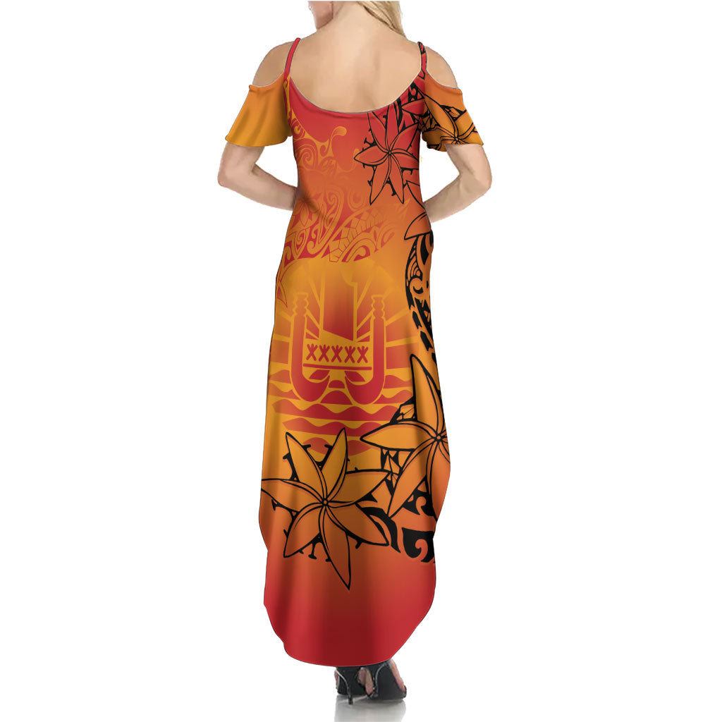 French Polynesia Manta Ray Tattoo Family Matching Summer Maxi Dress and Hawaiian Shirt Tahiti Hahalua Tiare Maori Gradient Style