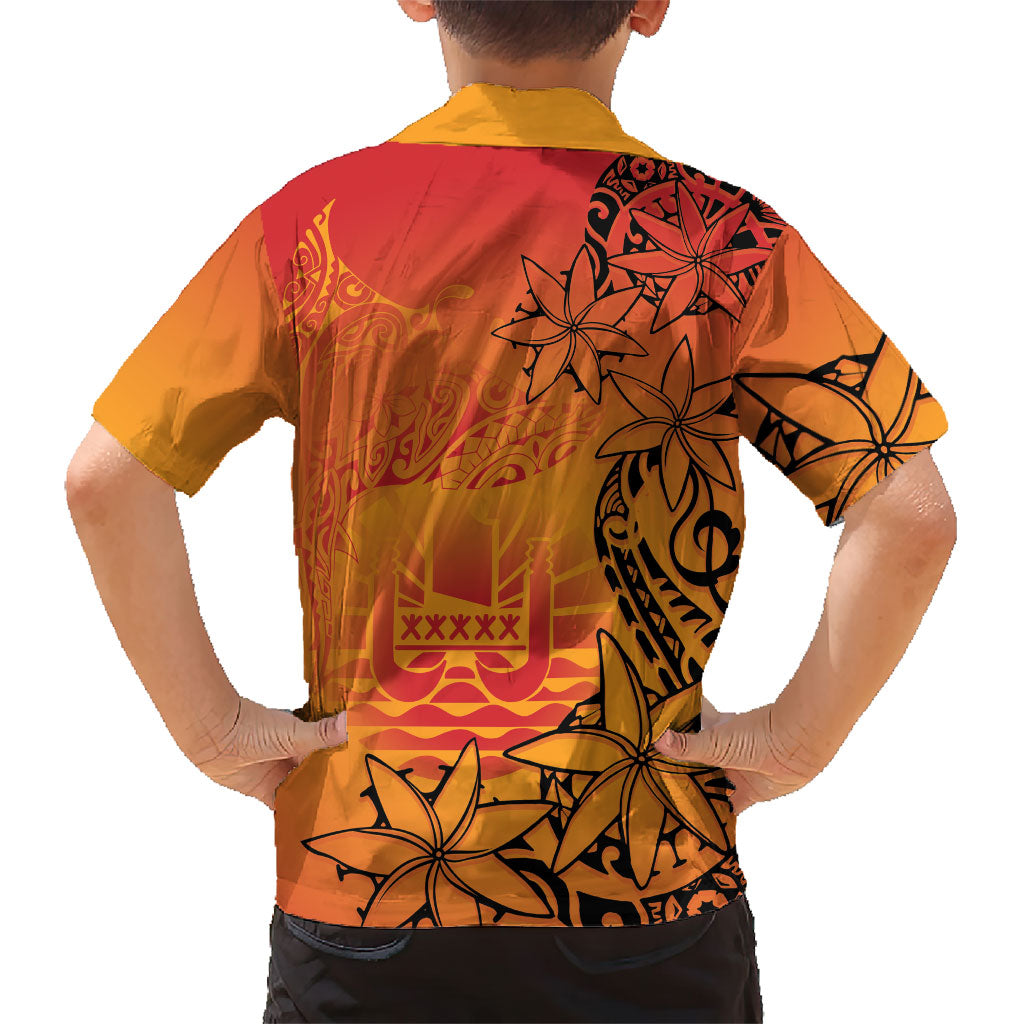 French Polynesia Manta Ray Tattoo Family Matching Tank Maxi Dress and Hawaiian Shirt Tahiti Hahalua Tiare Maori Gradient Style