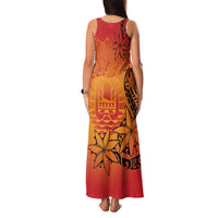 French Polynesia Manta Ray Tattoo Family Matching Tank Maxi Dress and Hawaiian Shirt Tahiti Hahalua Tiare Maori Gradient Style