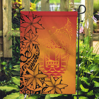 French Polynesia Manta Ray Tattoo Garden Flag Tahiti Hahalua Tiare Maori Gradient Style LT14 Garden Flag Orange - Polynesian Pride