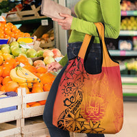 French Polynesia Manta Ray Tattoo Grocery Bag Tahiti Hahalua Tiare Maori Gradient Style LT14 - Polynesian Pride