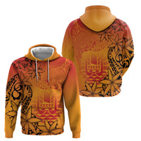 French Polynesia Manta Ray Tattoo Hoodie Tahiti Hahalua Tiare Maori Gradient Style LT14 - Polynesian Pride
