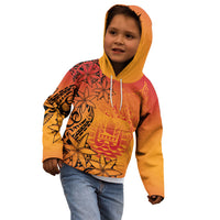 French Polynesia Manta Ray Tattoo Kid Hoodie Tahiti Hahalua Tiare Maori Gradient Style LT14 - Polynesian Pride