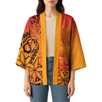 French Polynesia Manta Ray Tattoo Kimono Tahiti Hahalua Tiare Maori Gradient Style LT14 - Polynesian Pride