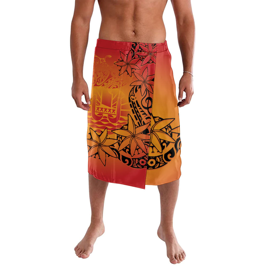 French Polynesia Manta Ray Tattoo Lavalava Tahiti Hahalua Tiare Maori Gradient Style LT14 Orange - Polynesian Pride