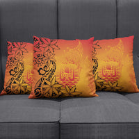 French Polynesia Manta Ray Tattoo Pillow Cover Tahiti Hahalua Tiare Maori Gradient Style LT14 - Polynesian Pride
