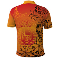 French Polynesia Manta Ray Tattoo Polo Shirt Tahiti Hahalua Tiare Maori Gradient Style LT14 - Polynesian Pride