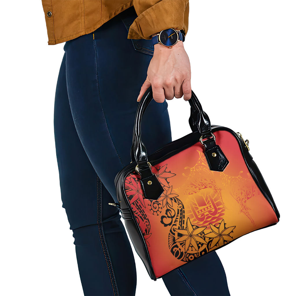 French Polynesia Manta Ray Tattoo Shoulder Handbag Tahiti Hahalua Tiare Maori Gradient Style LT14 - Polynesian Pride
