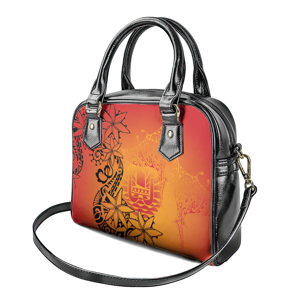 French Polynesia Manta Ray Tattoo Shoulder Handbag Tahiti Hahalua Tiare Maori Gradient Style LT14 - Polynesian Pride