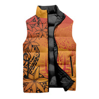 French Polynesia Manta Ray Tattoo Sleeveless Puffer Jacket Tahiti Hahalua Tiare Maori Gradient Style