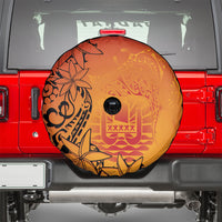 French Polynesia Manta Ray Tattoo Spare Tire Cover Tahiti Hahalua Tiare Maori Gradient Style LT14 - Polynesian Pride