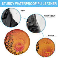 French Polynesia Manta Ray Tattoo Spare Tire Cover Tahiti Hahalua Tiare Maori Gradient Style LT14 - Polynesian Pride
