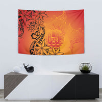 French Polynesia Manta Ray Tattoo Tapestry Tahiti Hahalua Tiare Maori Gradient Style
