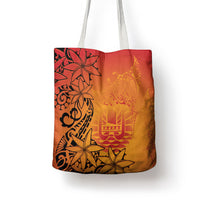 French Polynesia Manta Ray Tattoo Tote Bag Tahiti Hahalua Tiare Maori Gradient Style LT14 - Polynesian Pride