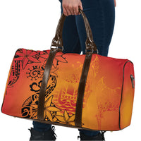French Polynesia Manta Ray Tattoo Travel Bag Tahiti Hahalua Tiare Maori Gradient Style