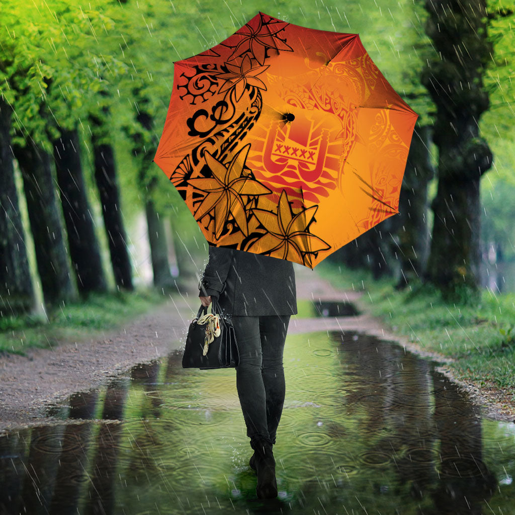 French Polynesia Manta Ray Tattoo Umbrella Tahiti Hahalua Tiare Maori Gradient Style LT14 - Polynesian Pride