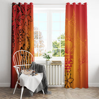 French Polynesia Manta Ray Tattoo Window Curtain Tahiti Hahalua Tiare Maori Gradient Style LT14 - Polynesian Pride