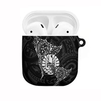 French Polynesia Manta Ray Tattoo AirPods Case Tahiti Hahalua Turtle Shark Black Color LT14 Black - Polynesian Pride