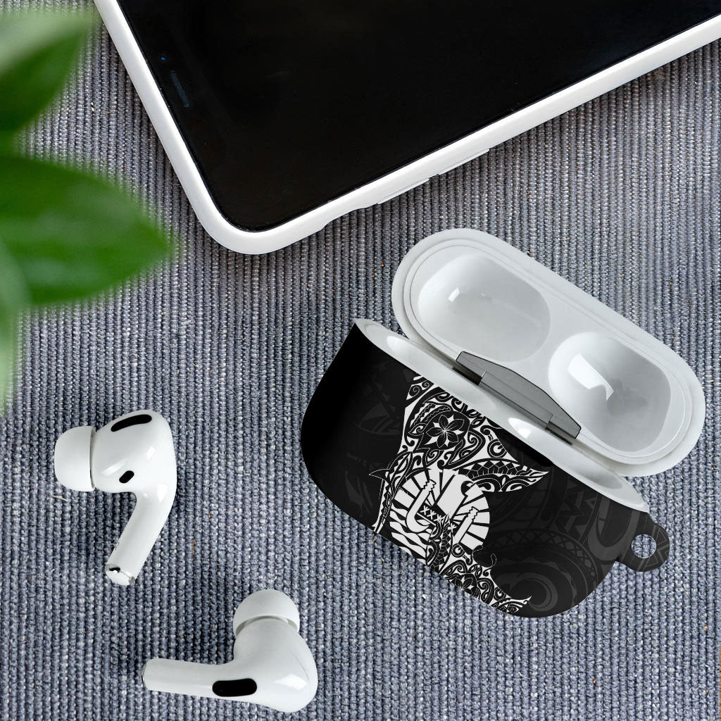 French Polynesia Manta Ray Tattoo AirPods Case Tahiti Hahalua Turtle Shark Black Color LT14 - Polynesian Pride