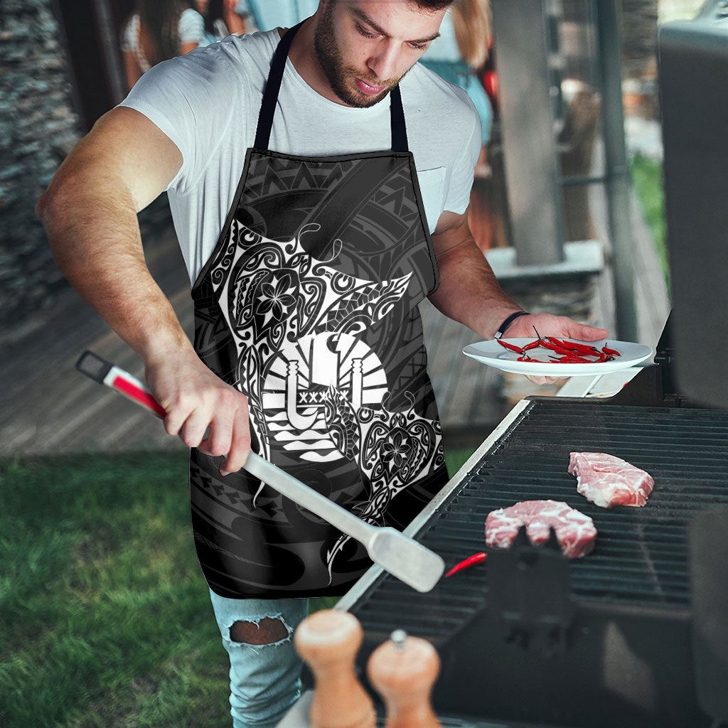 French Polynesia Manta Ray Tattoo Apron Tahiti Hahalua Turtle Shark Black Color LT14 - Polynesian Pride