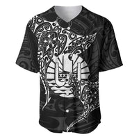 French Polynesia Manta Ray Tattoo Baseball Jersey Tahiti Hahalua Turtle Shark Black Color