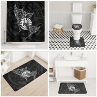 French Polynesia Manta Ray Tattoo Bathroom Set Tahiti Hahalua Turtle Shark Black Color LT14 - Polynesian Pride