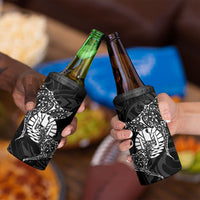 French Polynesia Manta Ray Tattoo 4 in 1 Can Cooler Tumbler Tahiti Hahalua Turtle Shark Black Color