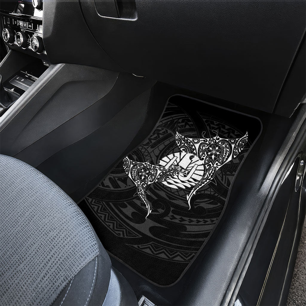 French Polynesia Manta Ray Tattoo Car Mats Tahiti Hahalua Turtle Shark Black Color LT14 - Polynesian Pride