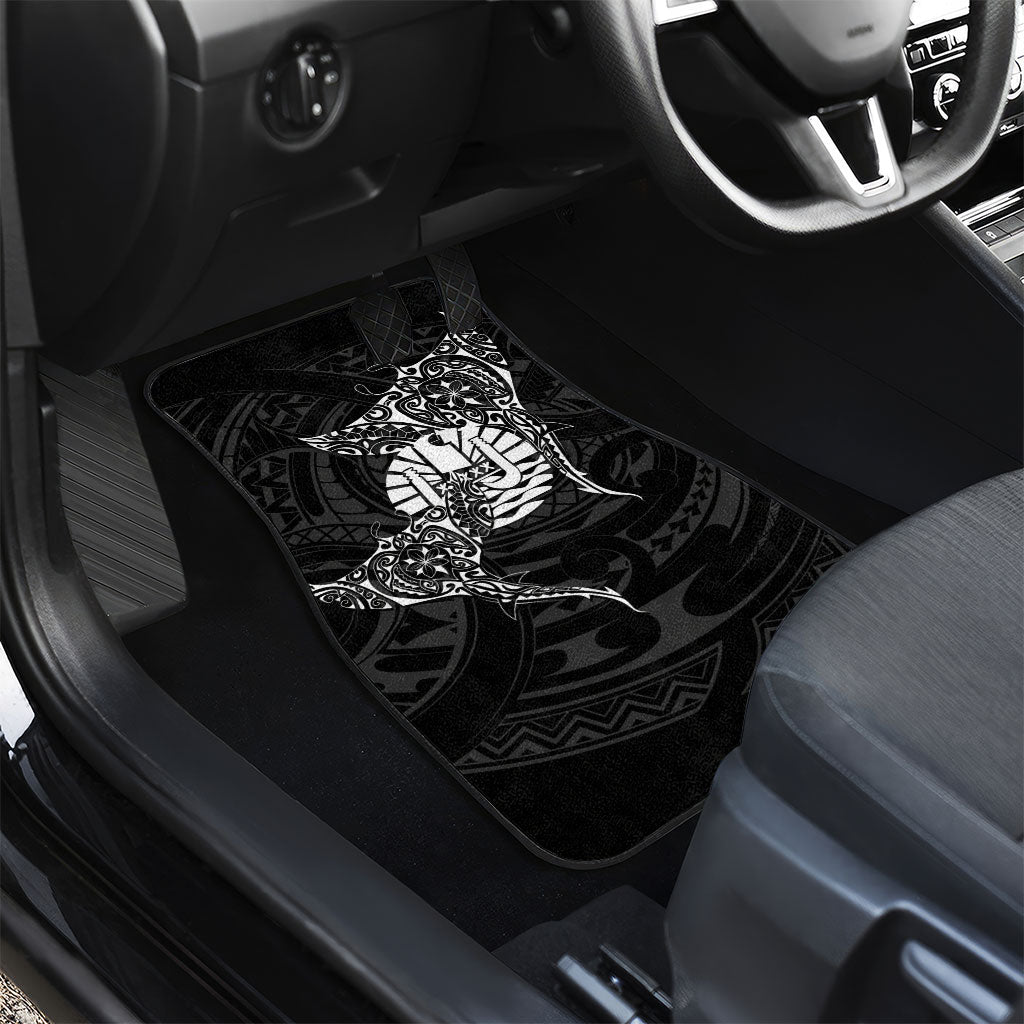 French Polynesia Manta Ray Tattoo Car Mats Tahiti Hahalua Turtle Shark Black Color LT14 - Polynesian Pride