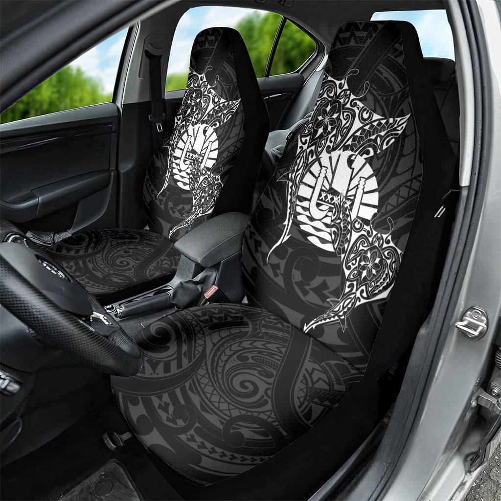 French Polynesia Manta Ray Tattoo Car Seat Cover Tahiti Hahalua Turtle Shark Black Color LT14 - Polynesian Pride
