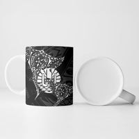 French Polynesia Manta Ray Tattoo Ceramic Mug Tahiti Hahalua Turtle Shark Black Color LT14 - Polynesian Pride