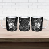 French Polynesia Manta Ray Tattoo Ceramic Mug Tahiti Hahalua Turtle Shark Black Color LT14 - Polynesian Pride