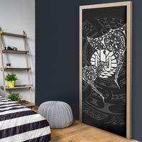 French Polynesia Manta Ray Tattoo Door Cover Tahiti Hahalua Turtle Shark Black Color LT14 - Polynesian Pride