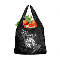 French Polynesia Manta Ray Tattoo Grocery Bag Tahiti Hahalua Turtle Shark Black Color LT14 1-pack One Size Black - Polynesian Pride