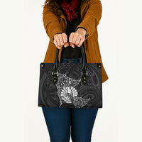 French Polynesia Manta Ray Tattoo Leather Bag Tahiti Hahalua Turtle Shark Black Color LT14 - Polynesian Pride
