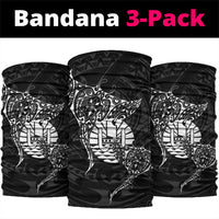 French Polynesia Manta Ray Tattoo Neck Gaiter Tahiti Hahalua Turtle Shark Black Color LT14 package One Size: 25*50cm Black - Polynesian Pride