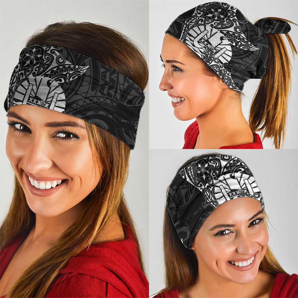French Polynesia Manta Ray Tattoo Neck Gaiter Tahiti Hahalua Turtle Shark Black Color LT14 - Polynesian Pride