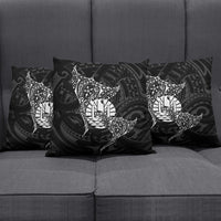 French Polynesia Manta Ray Tattoo Pillow Cover Tahiti Hahalua Turtle Shark Black Color LT14 - Polynesian Pride