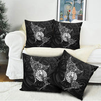French Polynesia Manta Ray Tattoo Pillow Cover Tahiti Hahalua Turtle Shark Black Color LT14 - Polynesian Pride